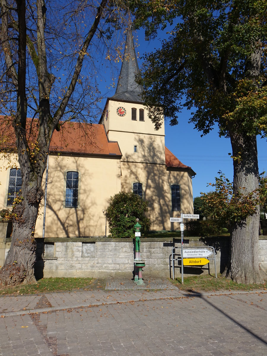 Marlach, kath. Pfarrkirche St. Georg, erbaut bis 1758 (15.10.2017)