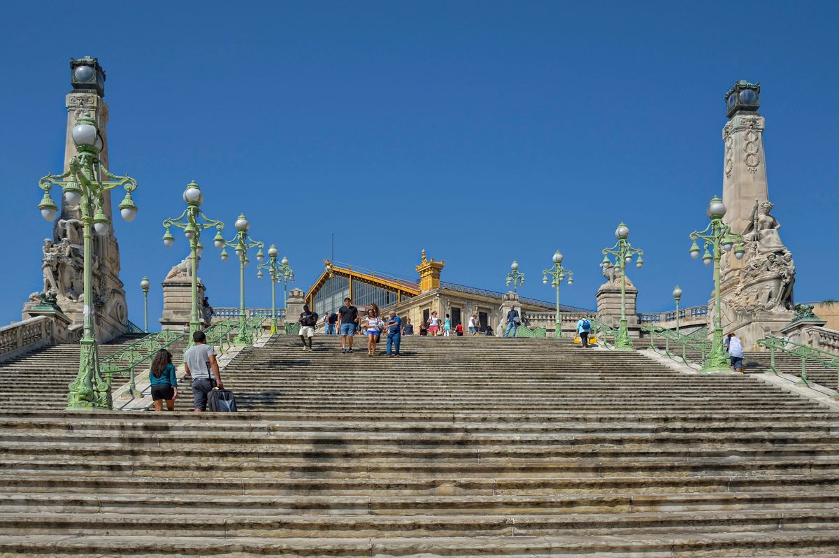 Marseille. Die Treppe zum Bahnhof.31.08.2013