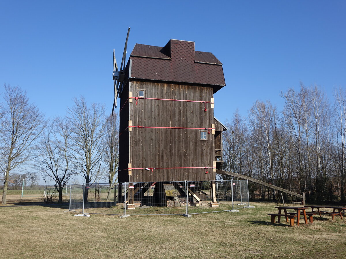 Marzahna, Bockwindm�hle am M�hlenweg, erbaut 1895 (10.03.2026)