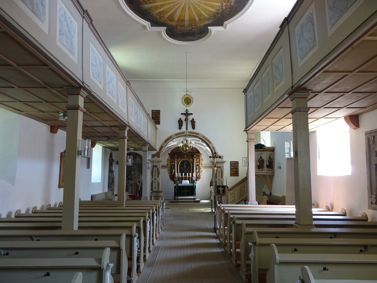 Mabach, Innenraum der Ev. Pfarrkirche St. Bartholomus (07.07.2018)