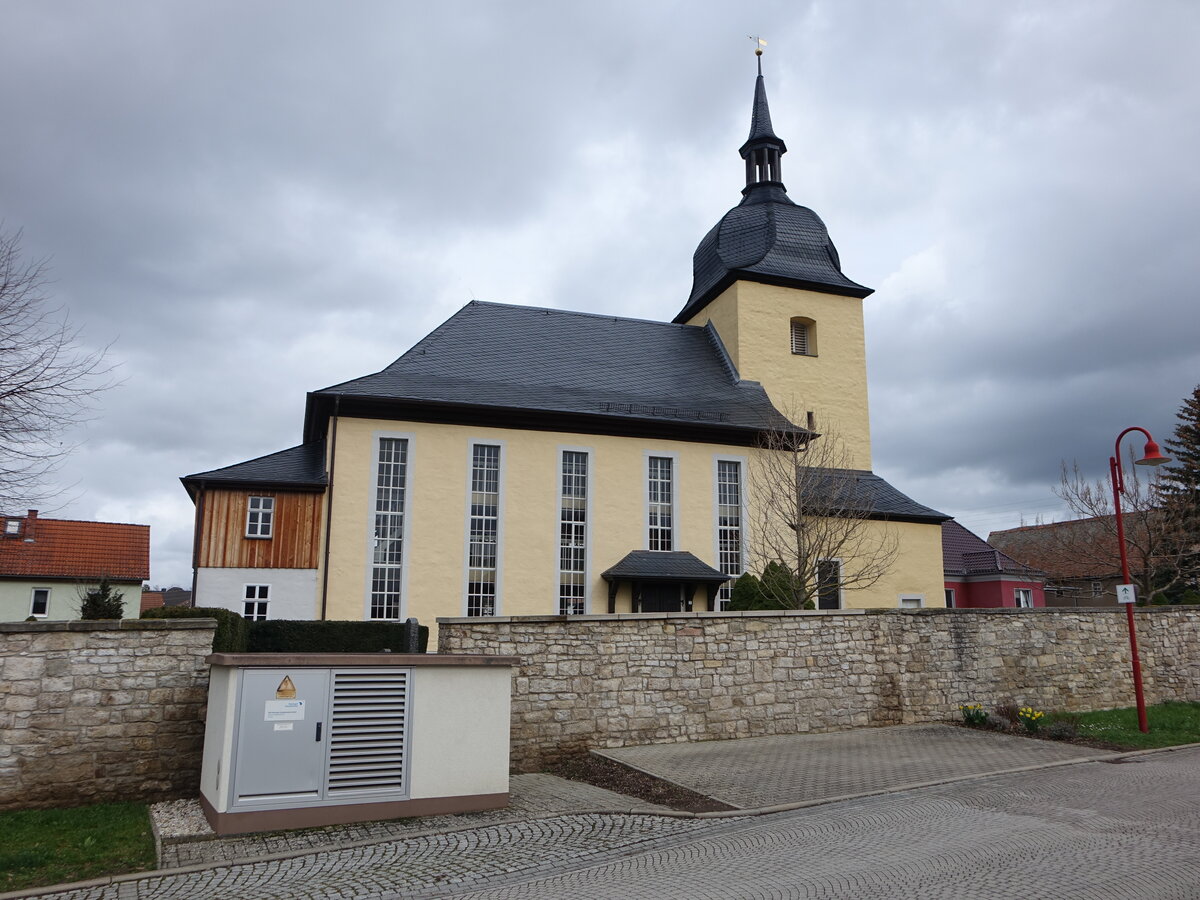 Mattstedt, evangelische St. Marien Kirche, erbaut ab 1707 (26.03.2023)