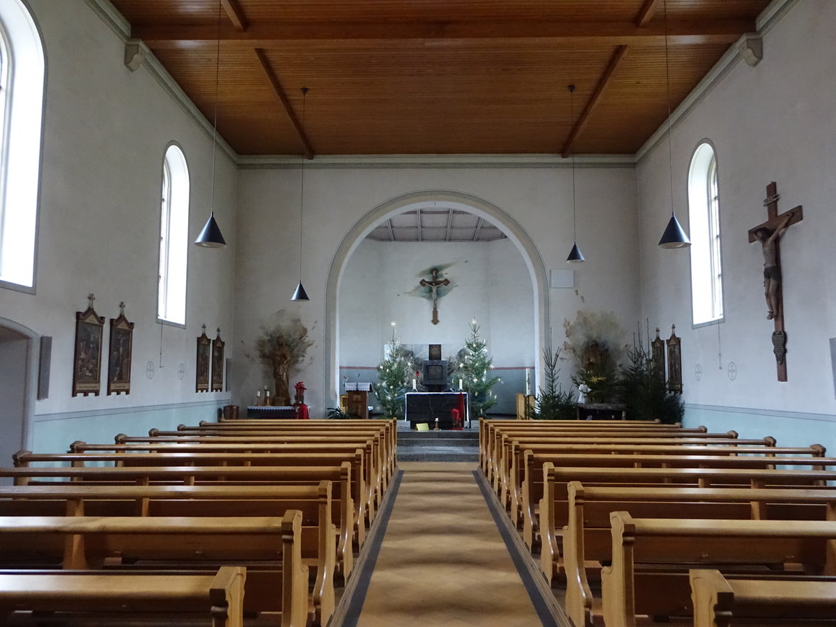 Mauchen, Innenraum der Pfarrkirche St. Gallus, erbaut 1806 (30.12.2018)