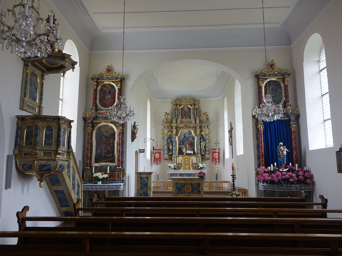 Mauenheim, barocke Altre und Kanzel in der St. Bartholomus Kirche (25.05.2017)