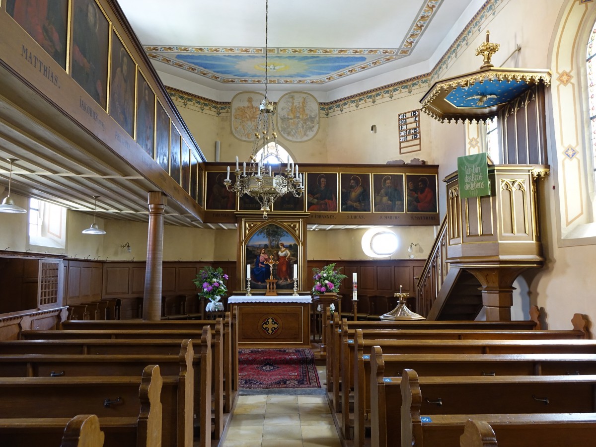 Mauren, Innenraum der Ev. Walburga Kirche (07.06.2015)
