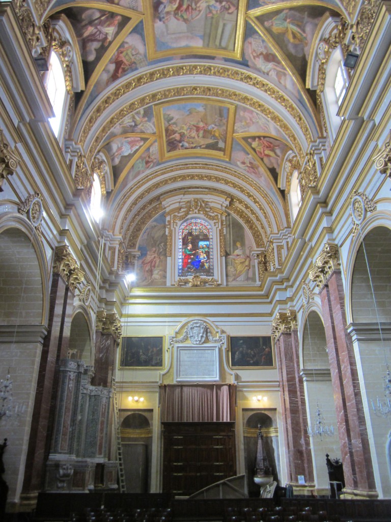Mdina, barockes Langschiff der St. Pauls Kathedrale (21.03.2014)