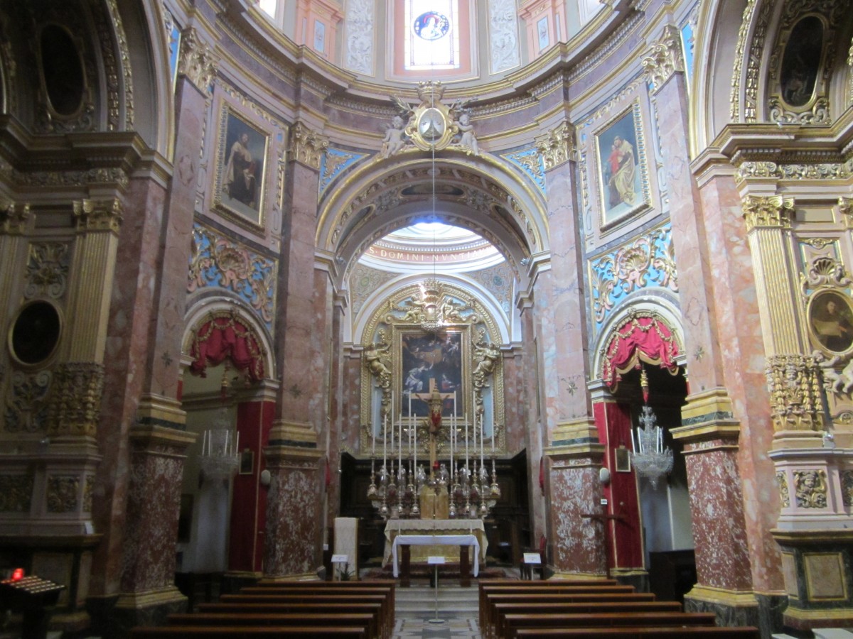 Mdina, Hochaltar der Karmeliterkirche (21.03.2014)