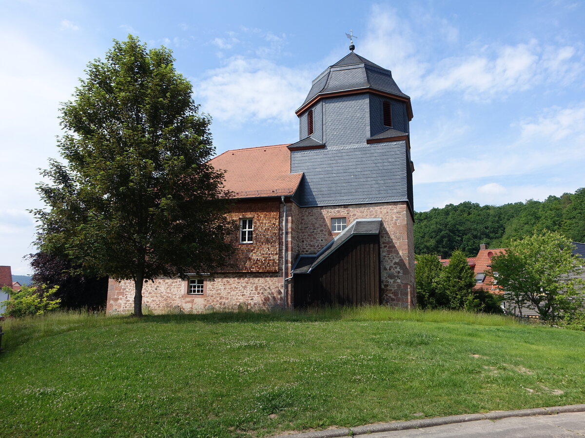 Meckbach, evangelische St. Bartholomus Kirche, erbaut ab 1425 (04.06.2022) 