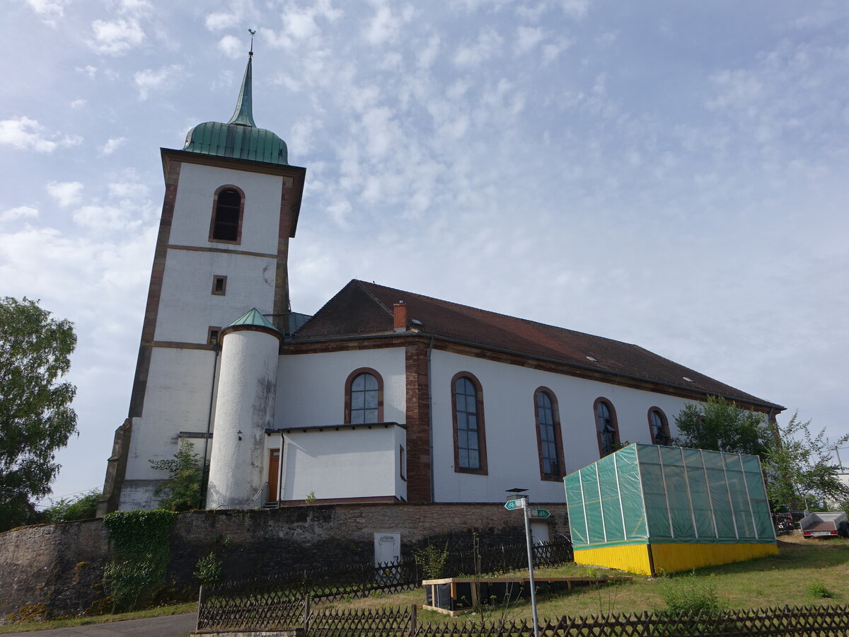 Medelsheim, Pfarrkirche St. Martin, erbaut von 1774 bis 1776 (14.07.2023)