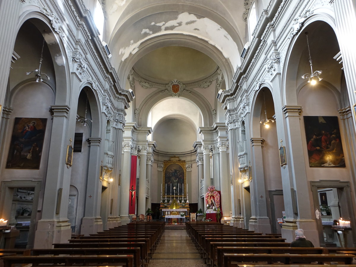 Medicina, barocker Innenraum der Chiesa del Carmine (31.10.2017)