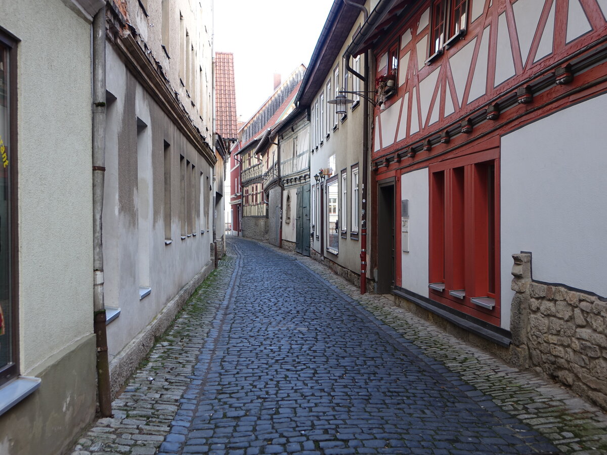 Meiningen, historische Huser in der Postgasse (27.02.2022)