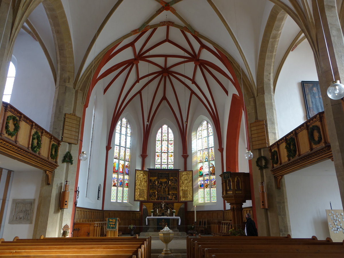 Meien, gotischer Innenraum der Frauenkirche am Markt (02.10.2020)