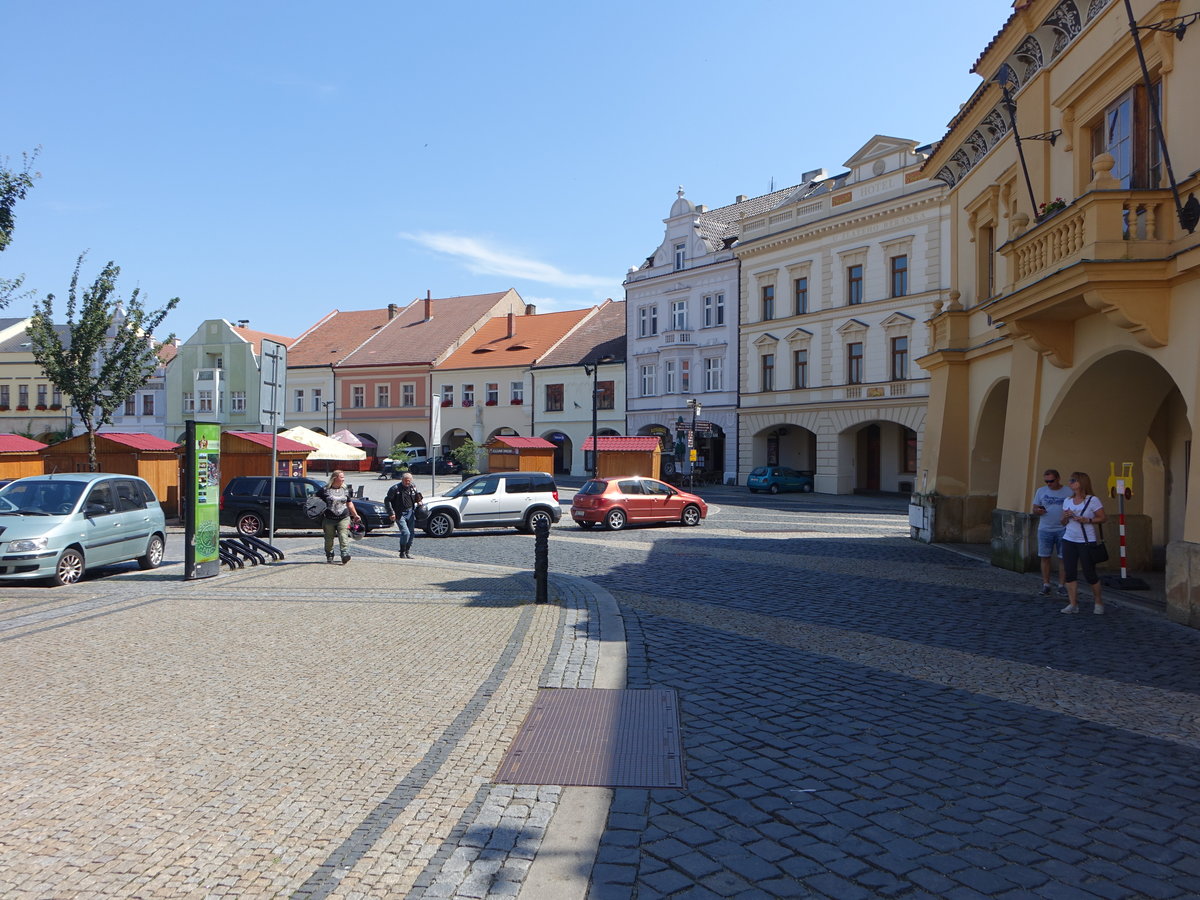 Melnik, historische Huser am Namesti Miru (28.06.2020)