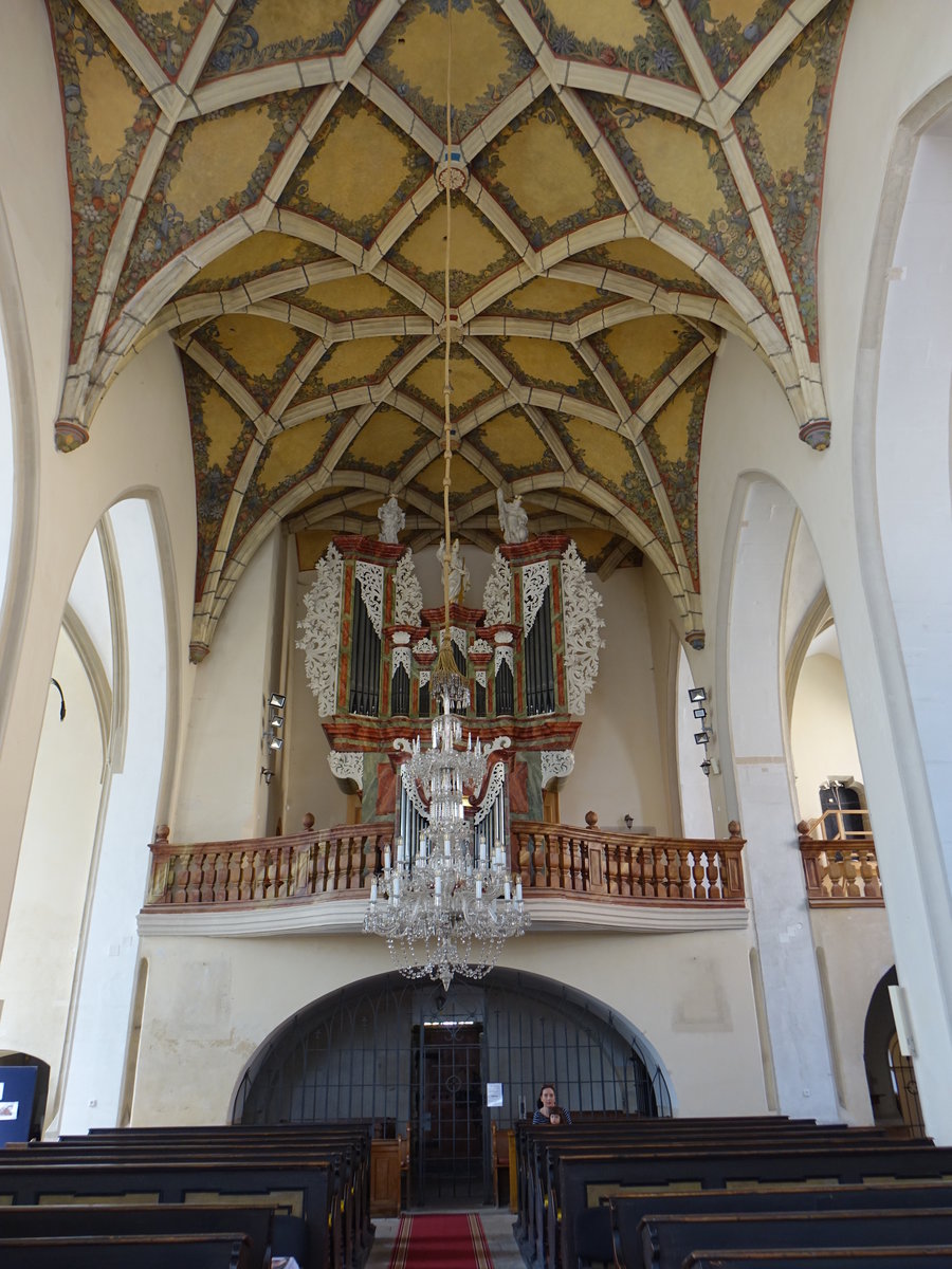 Melnik, Orgelempore in der kath. Pfarrkirche St. Peter und Paul (28.06.2020)