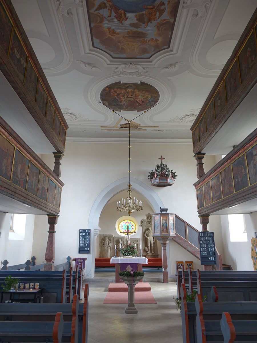 Memmelsdorf, Innenraum der Ev. St. Bartholomus Kirche (24.03.2016)