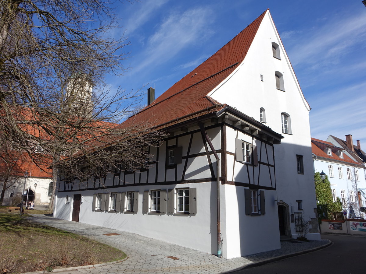 Memmingen, ehem. Ordenskirche St. Antonius, Ev. Kinderlehrkirche, erbaut im 14. Jahrhundert (22.02.2020)