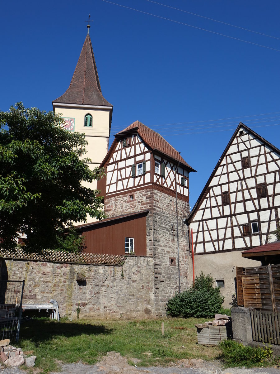 Merklingen, Ev. Pfarrkirche St. Remigius, erbaut 1425 (01.07.2018)