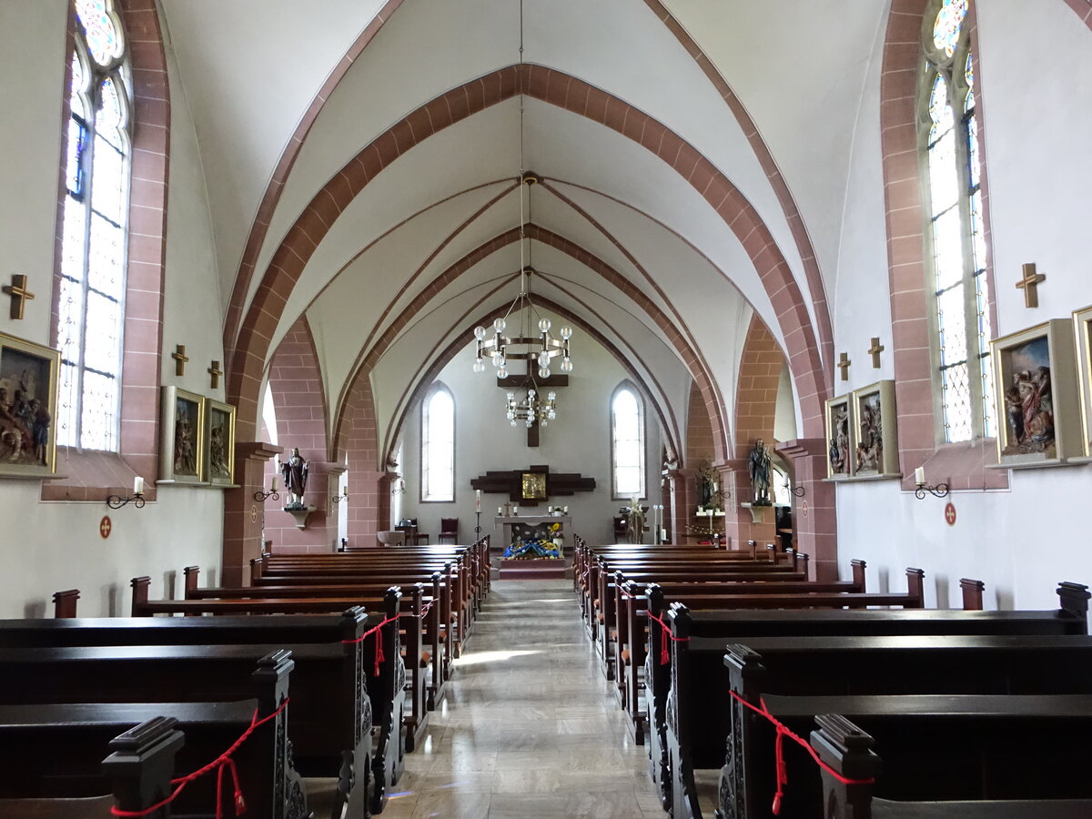 Merlsheim, Innenraum der St. Luzia Kirche, erbaut von 1868 bis 1869 (05.10.2021)