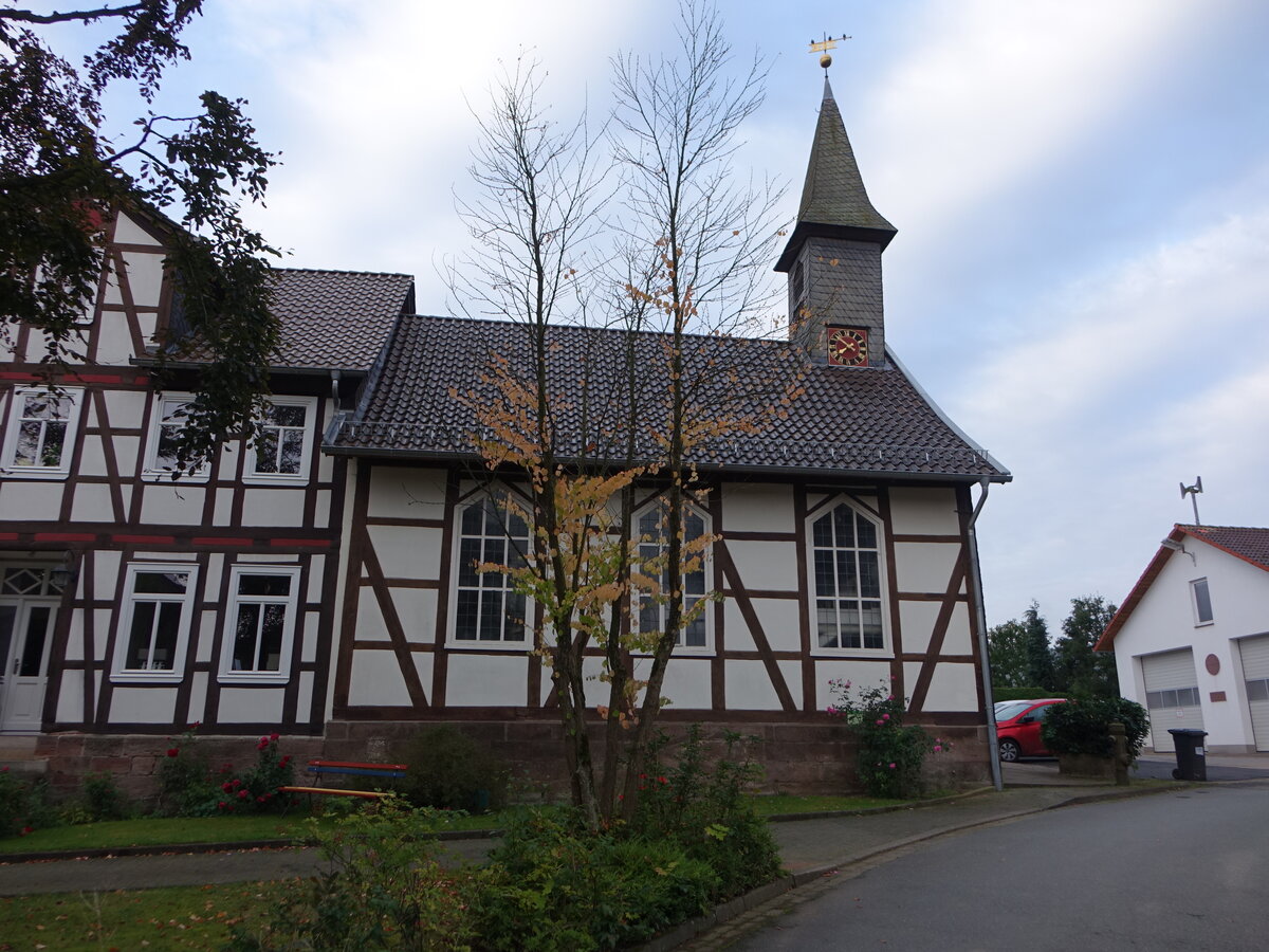 Merxhausen, evangelische St. Lydia Kapelle, erbaut 1777 (30.09.2023)
