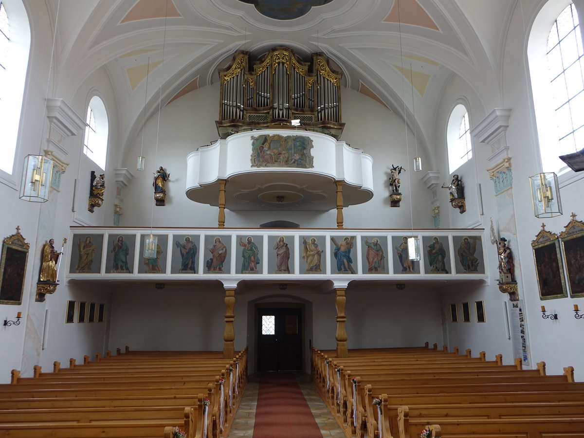 Michelsneukirchen, Orgelempore in der Pfarrkirche St. Michael (05.06.2017)