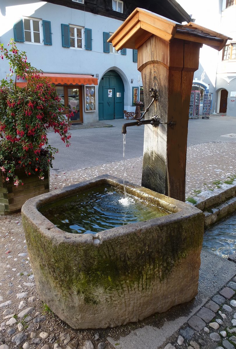 Mittenwald, Brunnen am Obermarkt, Aug.2014