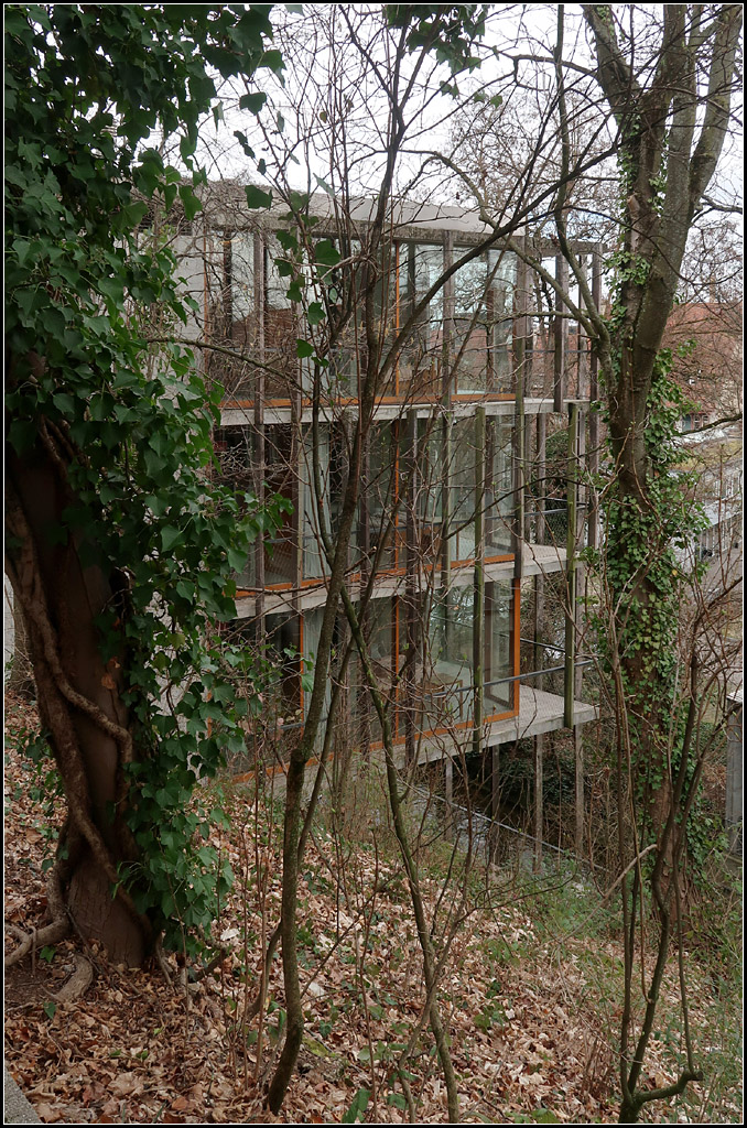 Moderne Architektur in Basel -

Der weitgehend verglaste Erweiterungsbau der Jugendherberge St. Alban der Architekten Buchner Brndler. Durch die Bume davor hat es fast was von einem Baumhaus.

08.03.2019 (M)