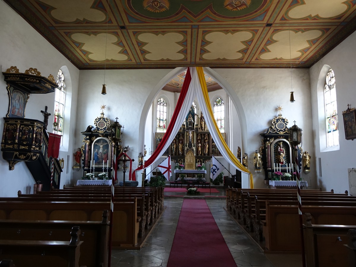 Mrsach, St. Antonius Kirche, Otilienaltar von 1872 mit Flgeltafelbilder von 1518 und Schreinfiguren von 1480 (04.06.2015)