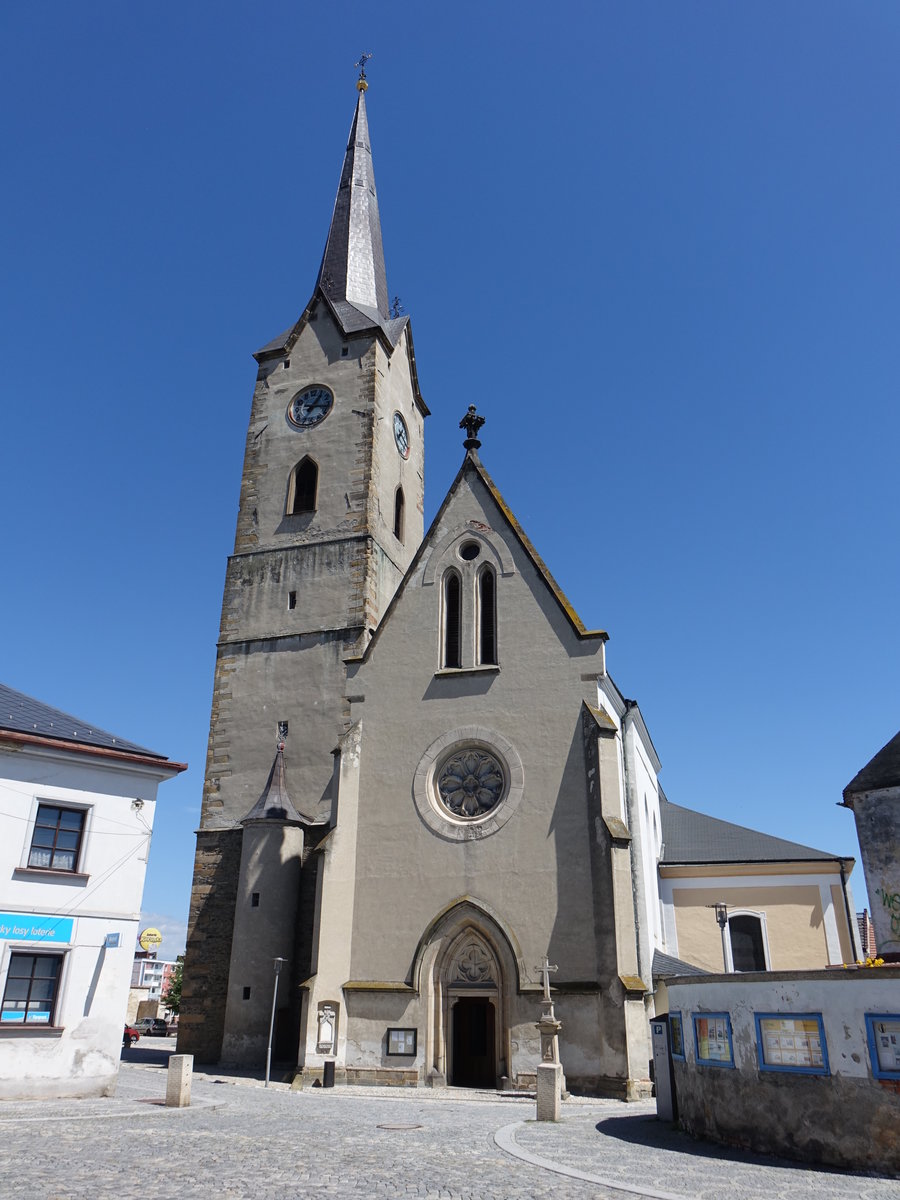 Mohelnice / Mglitz, Dekanatskirche St. Thomas von Canterbury, erbaut im 14. Jahrhundert (01.08.2020)