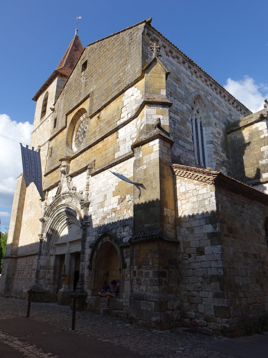 Monpazier, Pfarrkirche Saint-Dominique, erbaut im 16. Jahrhundert (22.07.2018)