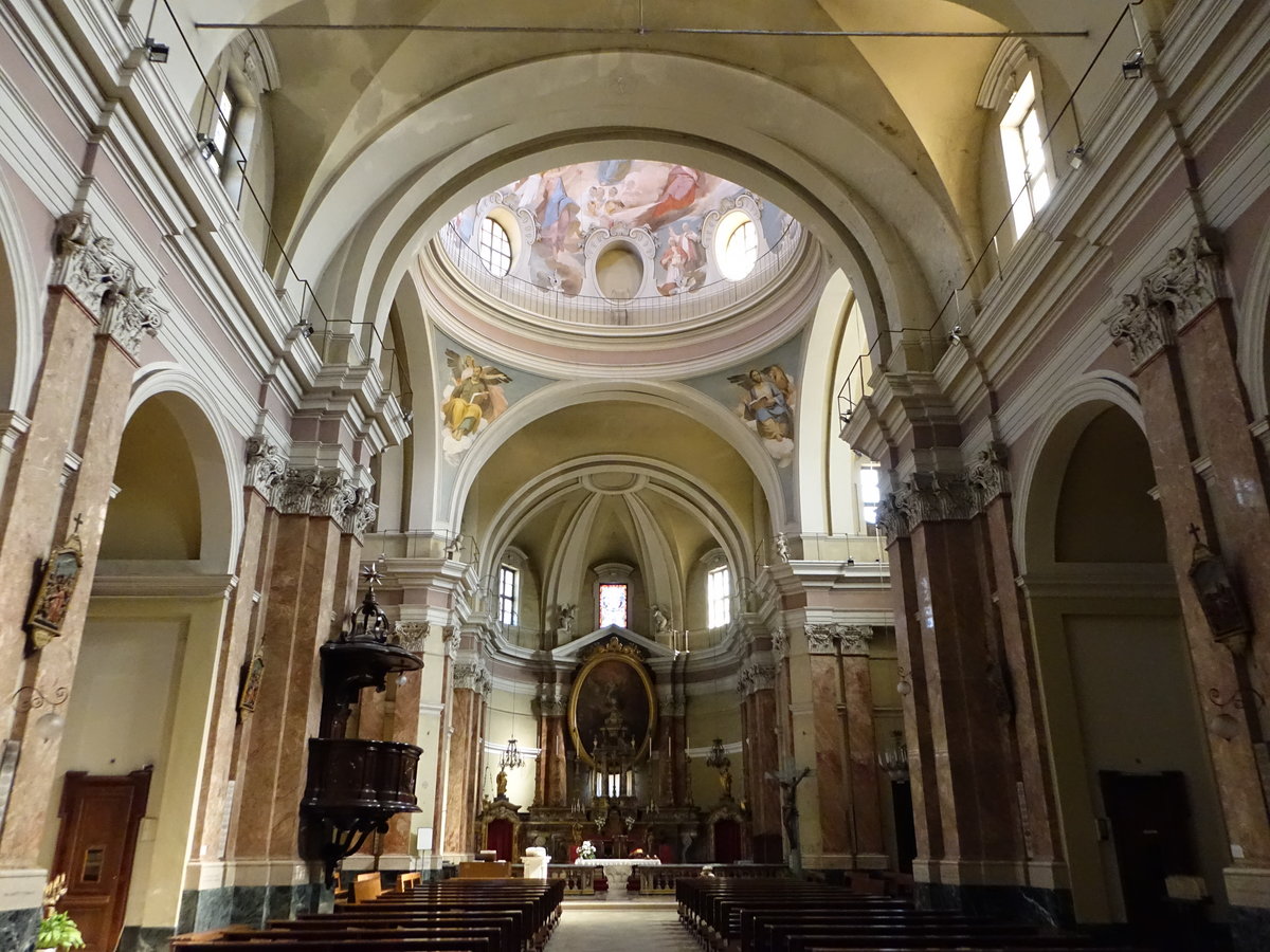 Montanaro, barocker Innenraum der St. Marta Kirche (04.10.2018)