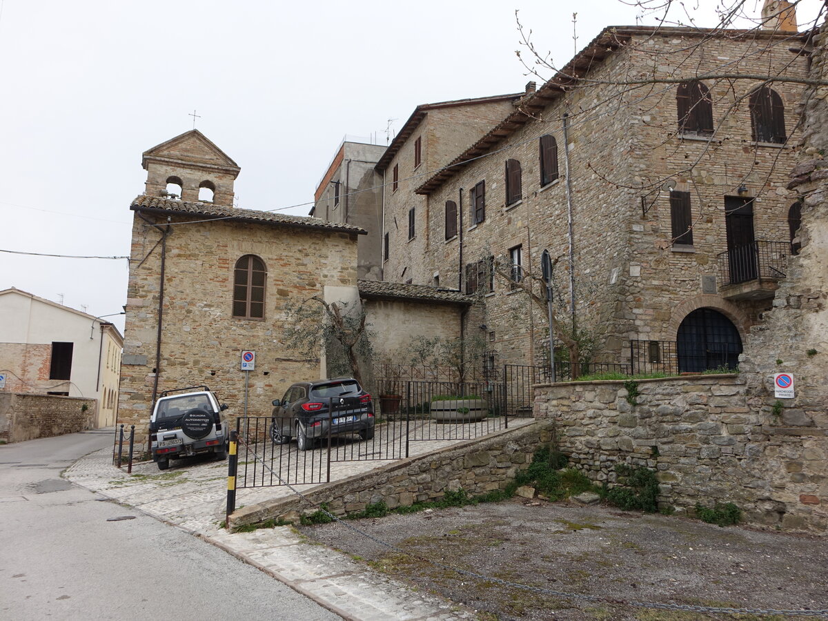 Montefalco, kleine Kirche St. Maria delle Grazie in der Via delle Grazie (27.03.2022)