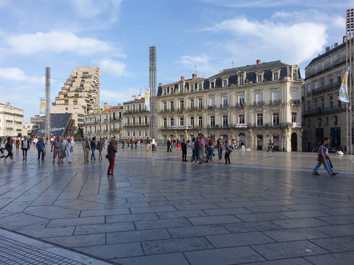 Montpellier, Gebude am Place de la Comedie in der Altstadt (28.09.2017)