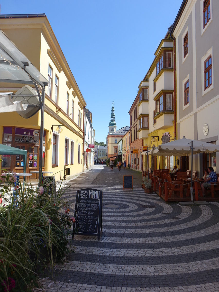 Moravska Trebova / Mhrisch-Trbau, Huser in der Chilarova Strae (01.08.2020)