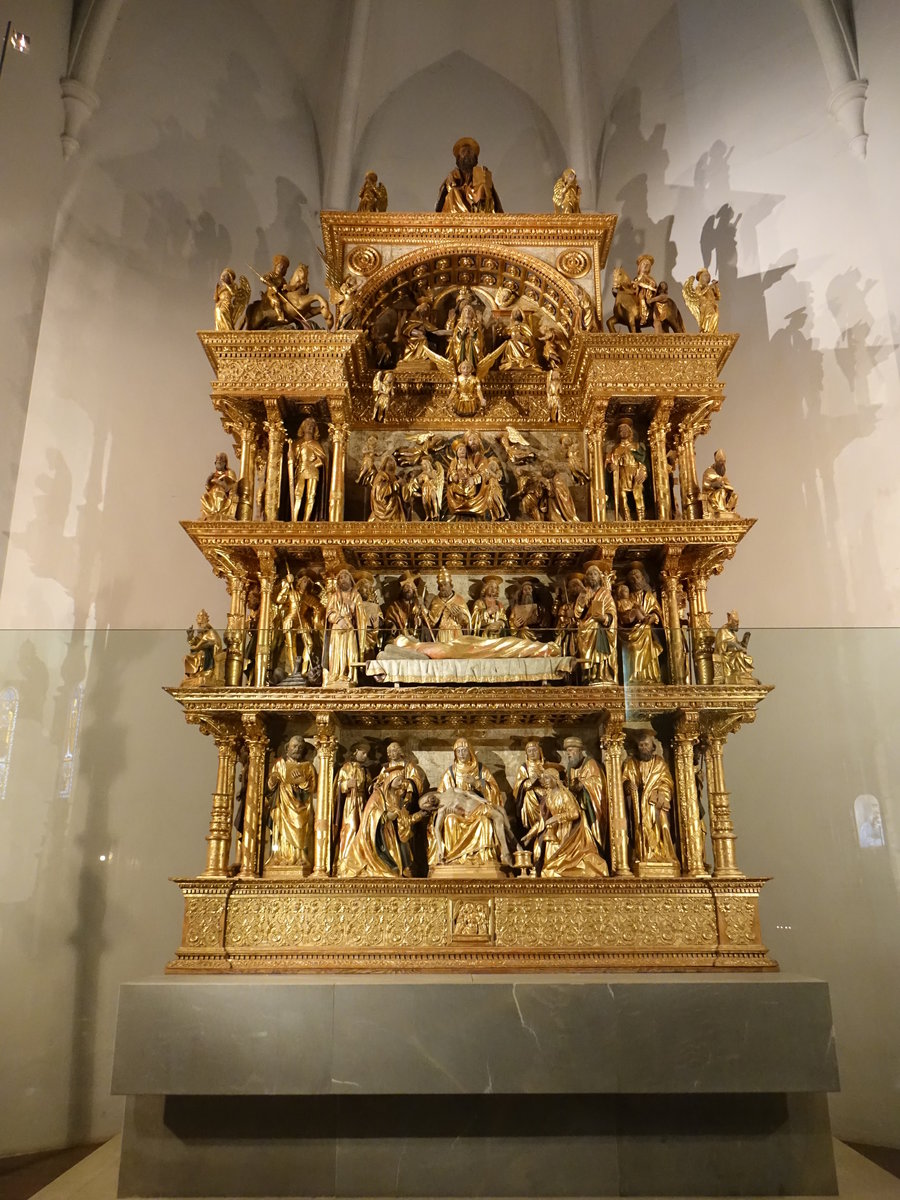 Mortegliano, sptgotischer Schnitzaltar von Giovanni Martini im Dom St. Peter und Paul, 1526 (06.05.2017)