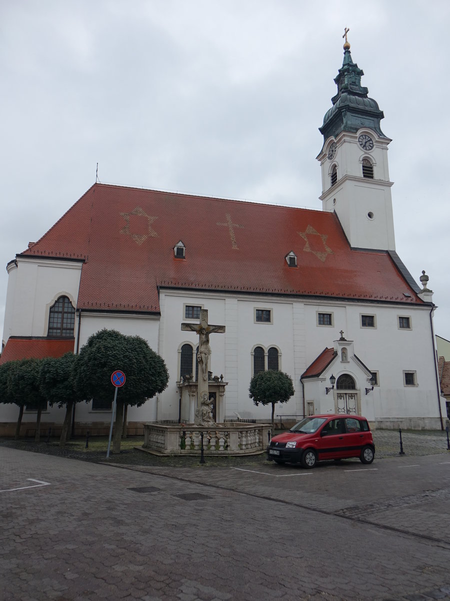 Mosonmagyarvr, barocke St. Laszlo Kirche, erbaut im 17. Jahrhundert (25.08.2018)