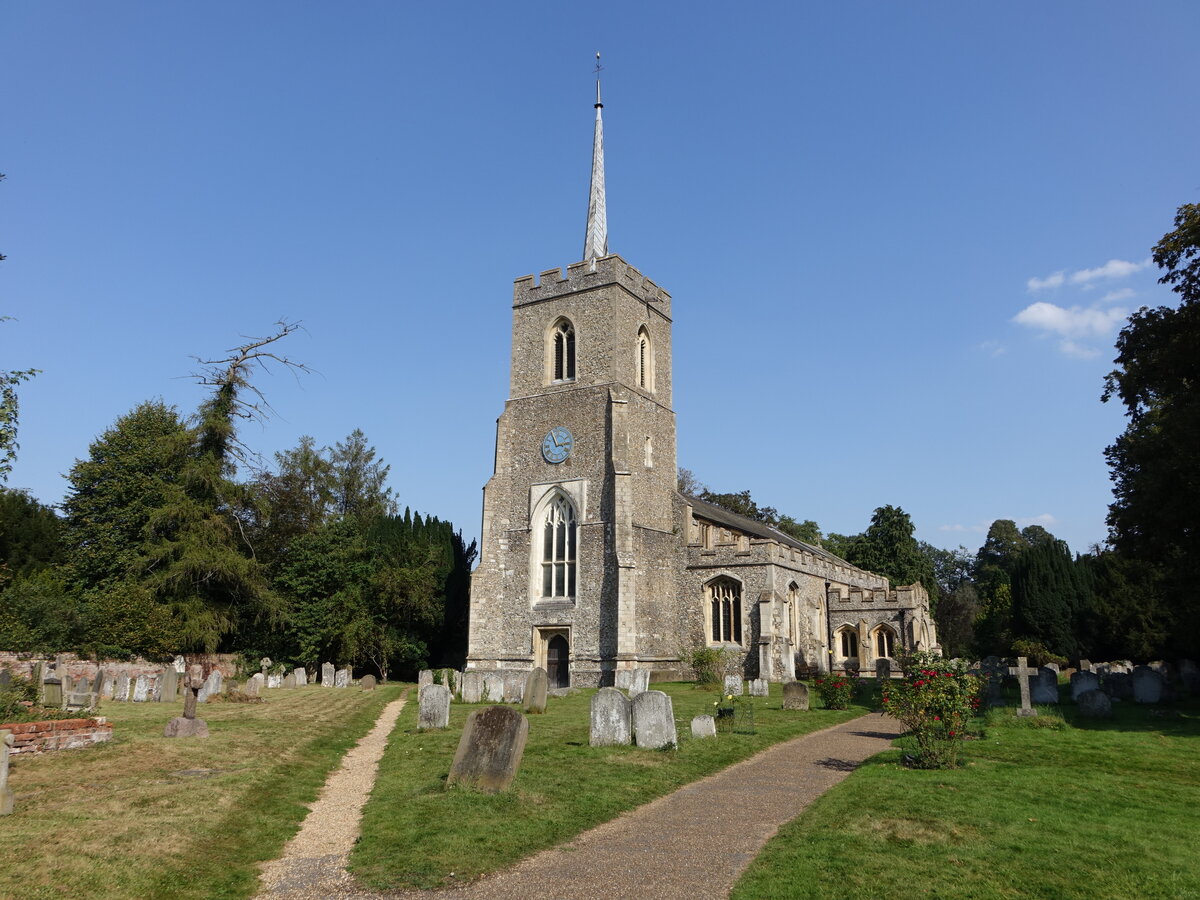 Much Hadham, Pfarrkirche St. Andrew, erbaut ab 1220 (09.09.2023)