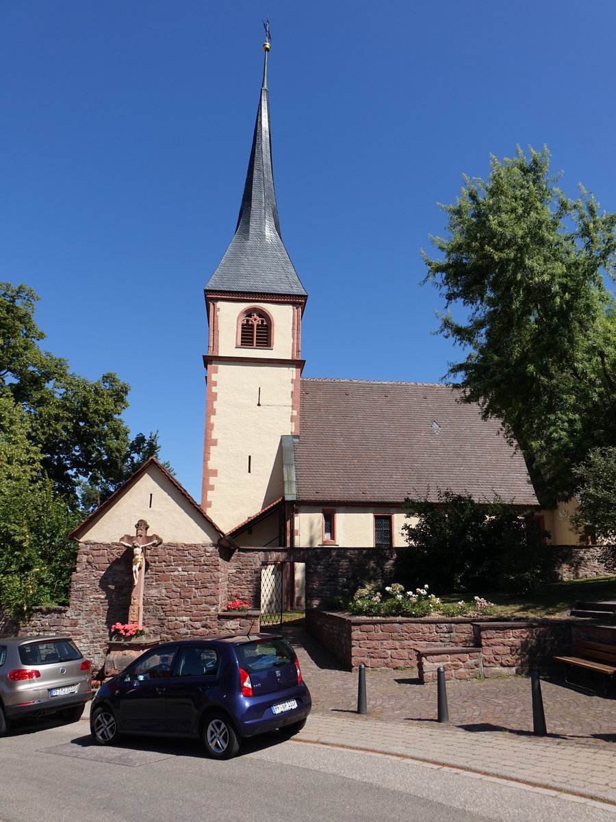 Mhlhausen, kath. Pfarrkirche St. Alexander, erbaut ab 1495 (01.07.2018)