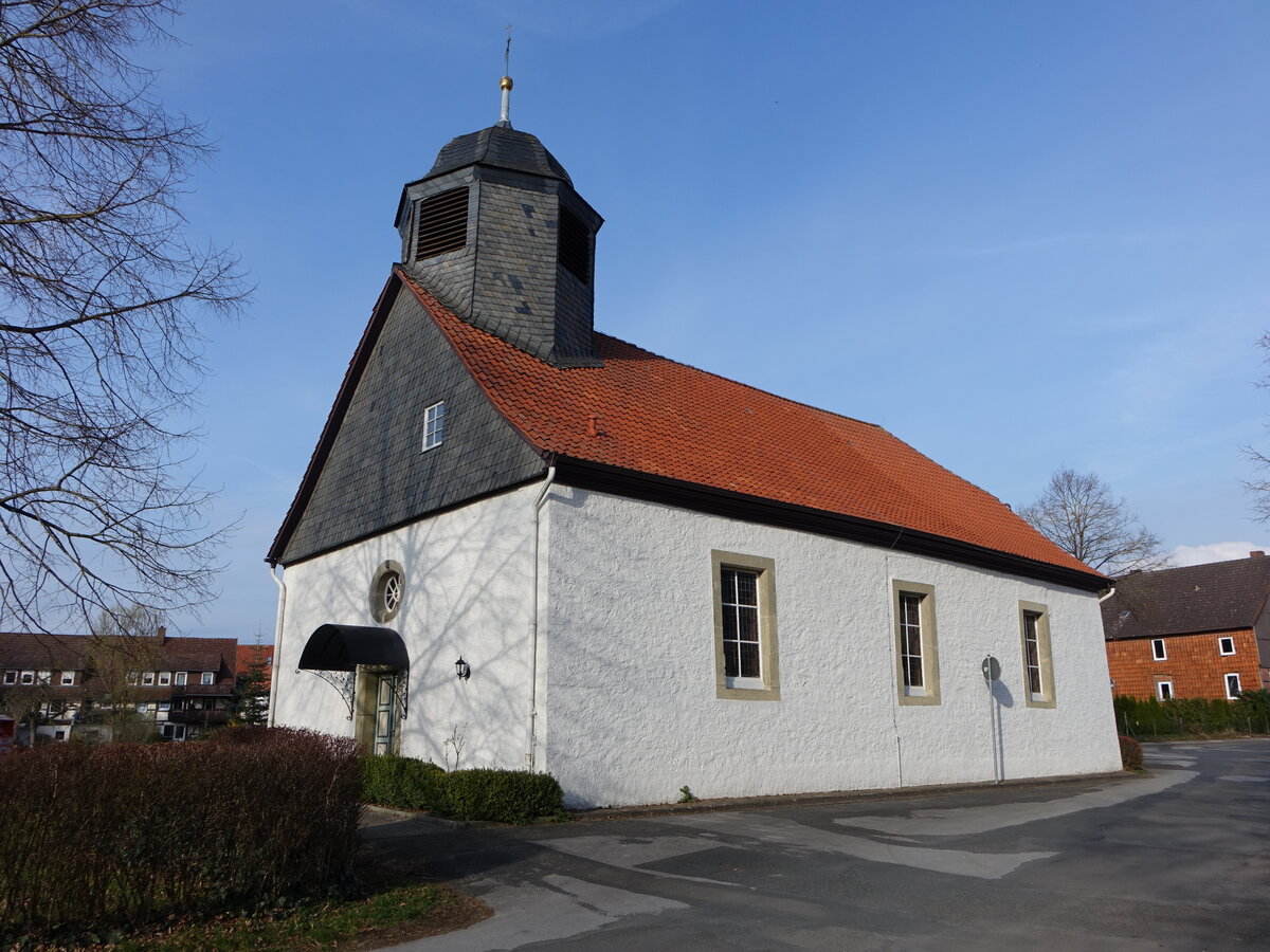 Mnchehof, evangelische St. Antonius Kirche, erbaut 1722 (19.03.2024)