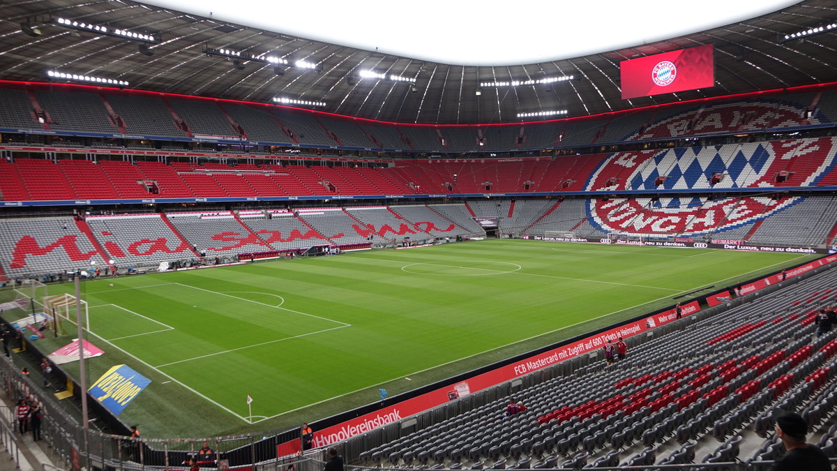Mnchen, neugestalteter Innenraum der Allianz Arena (24.08.2018)