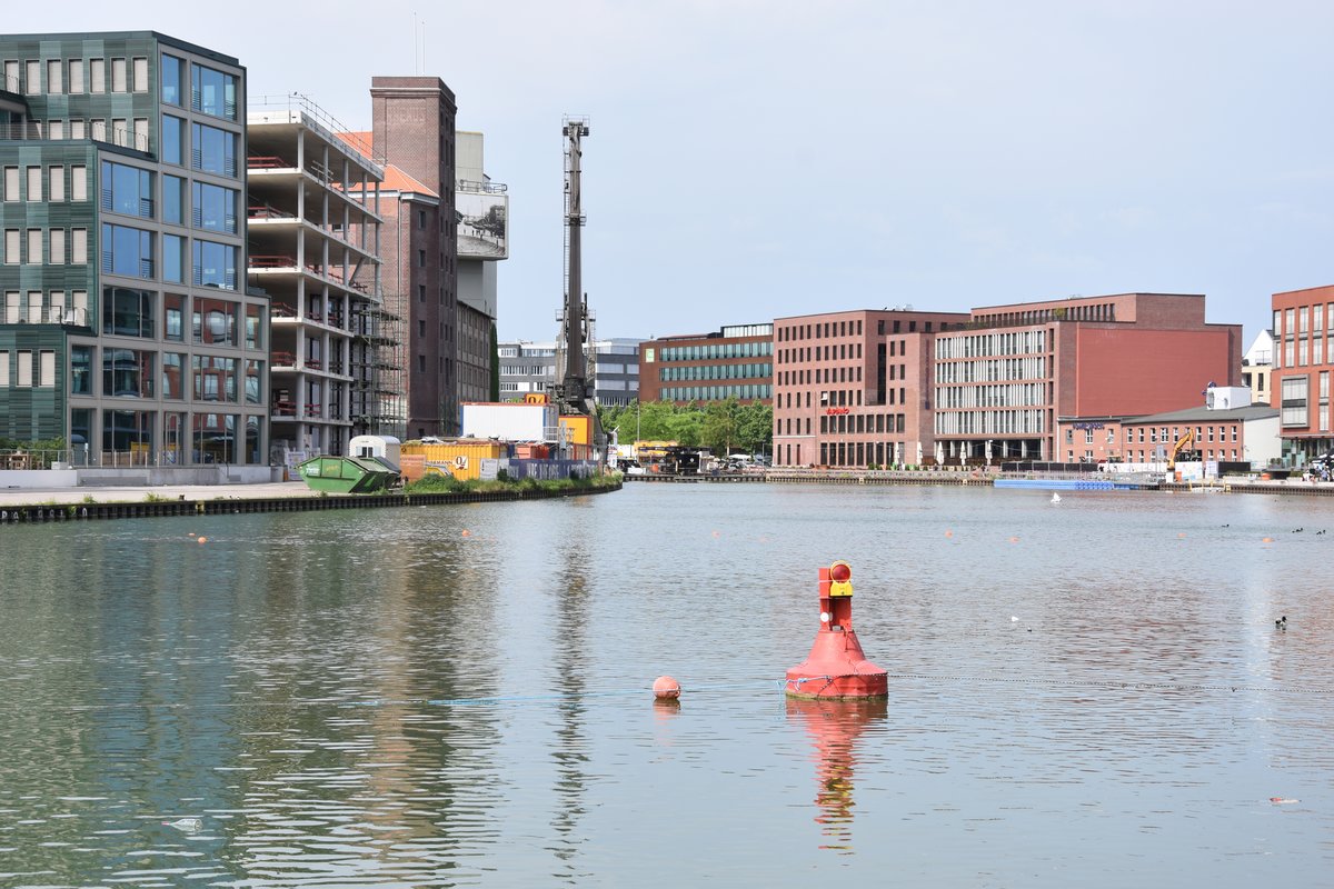 MNSTER, 28.05.2017, Blick auf den Stadthafen, der immer mehr zur Partymeile und Event-Location der Schickeria wird