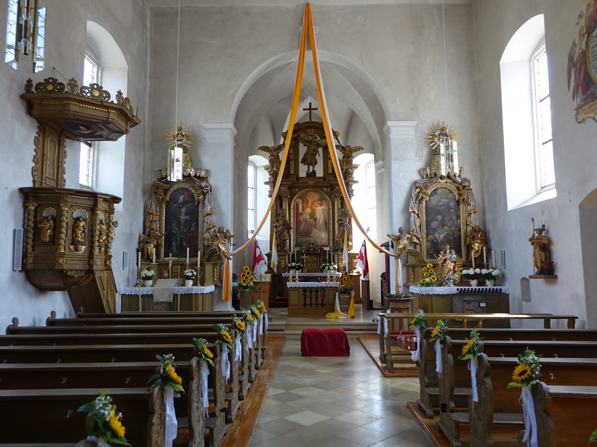 Mnster, barocke Altre und Kanzel in der kath. Kirche St. Martin (26.05.2018)