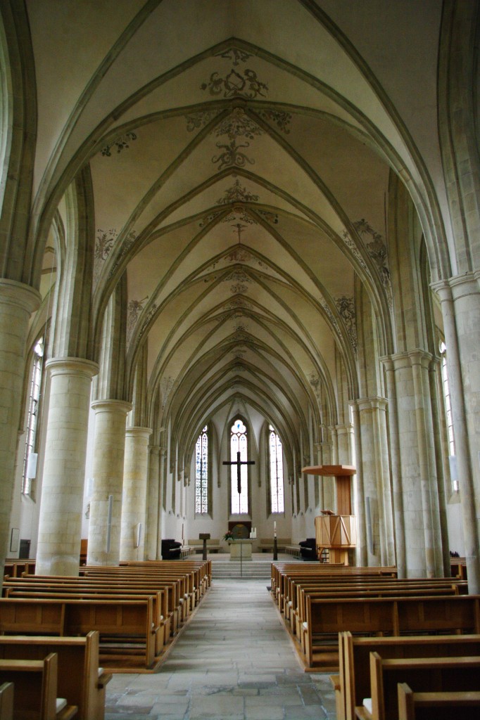 Mnster, Mittelschiff der Ev. Apostelkirche, erbaut im 13. Jahrhundert als 
Klosterkirche der Franziskaner-Minoriten, restauriert 1822 durch Karl Friedrich 
Schinkel (13.05.2010)
