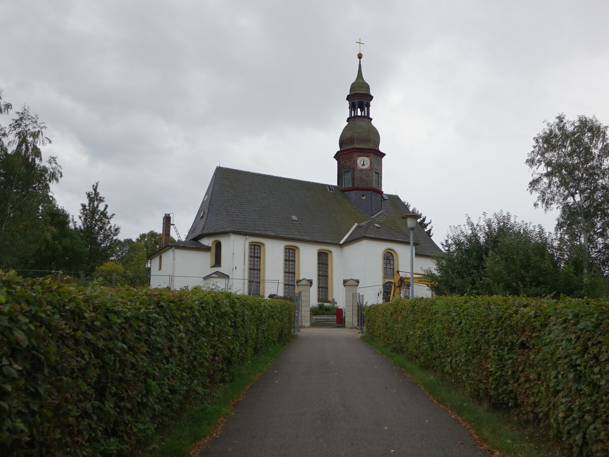 Mulda, evangelische Kirche, sptgotische Saalkirche, erbaut 1634 (18.09.2023)
