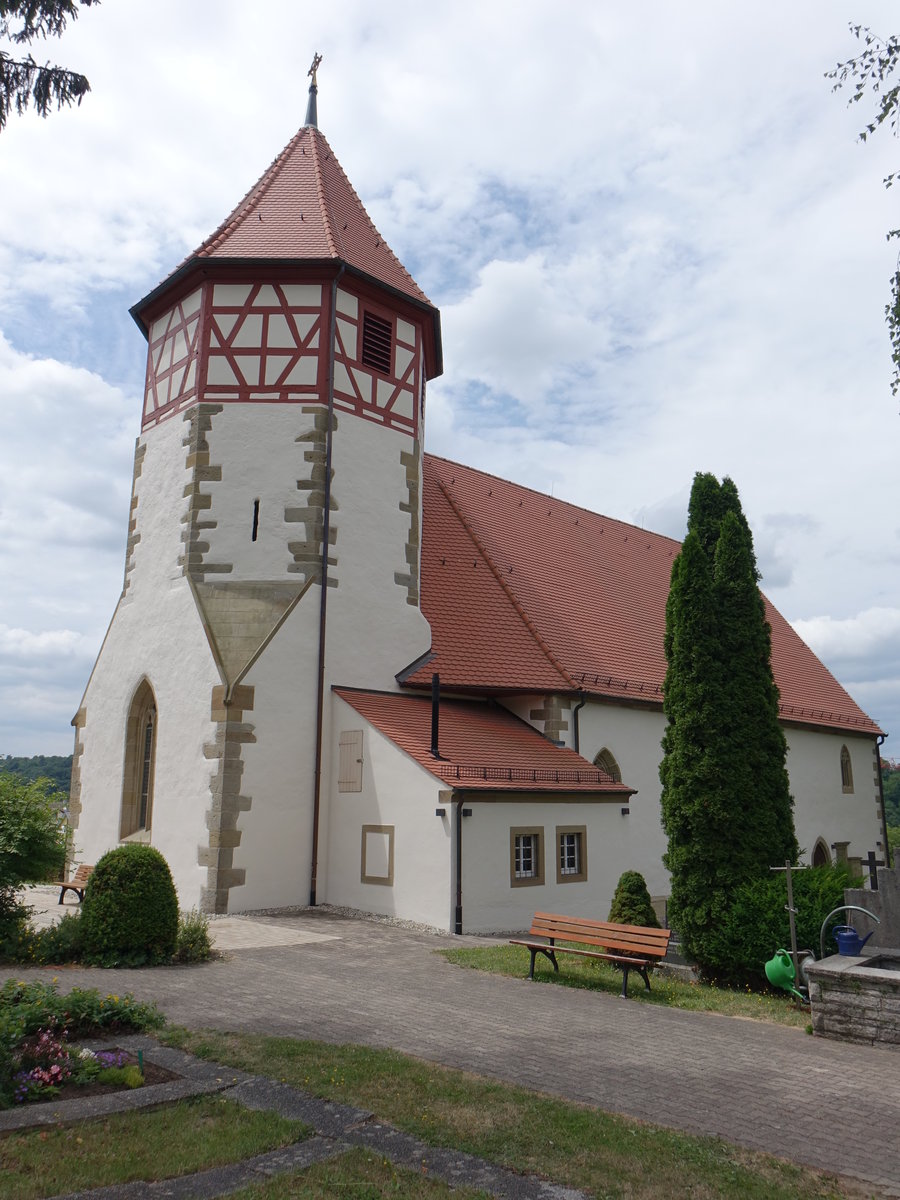 Mundelsheim, Ev. Pfarrkirche St. Kilian, erbaut ab 1440 (24.06.2018)