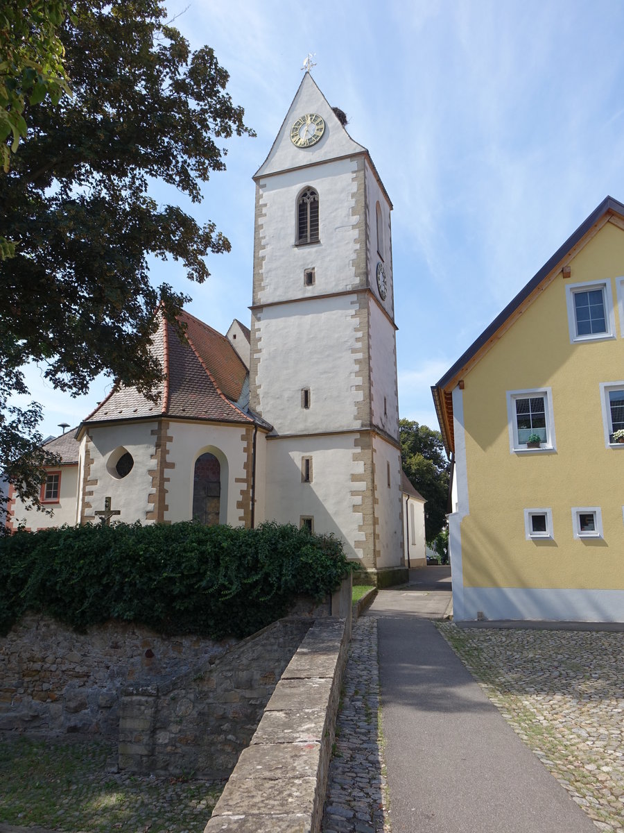Munzingen, St. Stephan Kriche, Chor von 1590, Langhaus erbaut 1648 (15.08.2016)