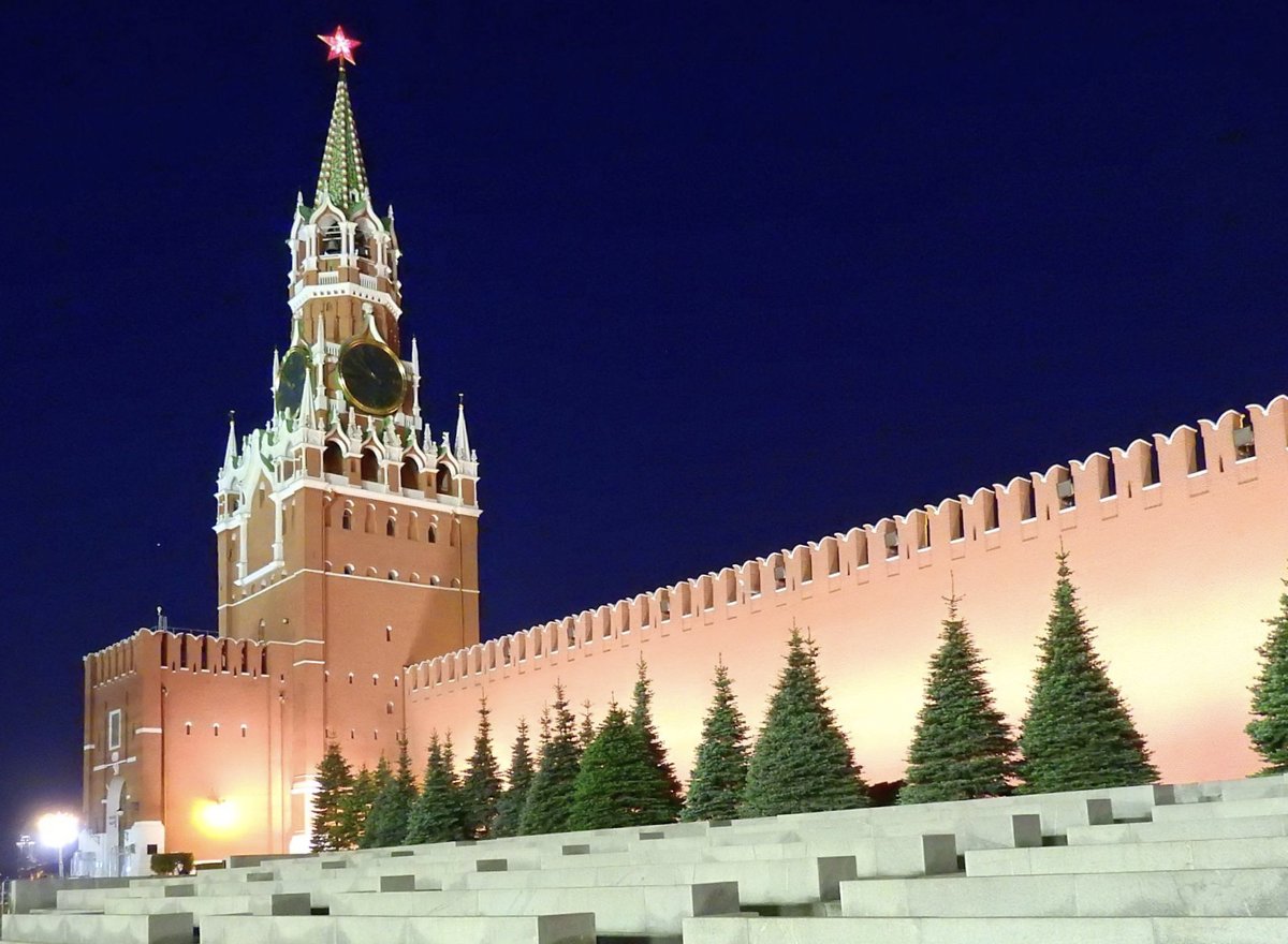Nachtaufnahme des Moskauer Kreml. Die Aufnahme entstand am 17.05.2018.