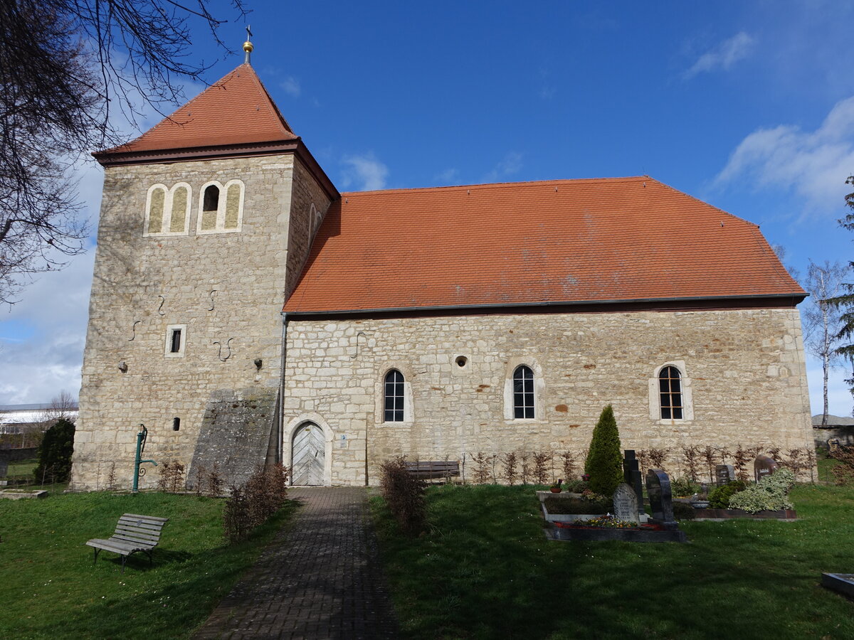 Ngelstedt, evangelische St. Georg Kirche, erbaut im 18. Jahrhundert (25.03.2023)