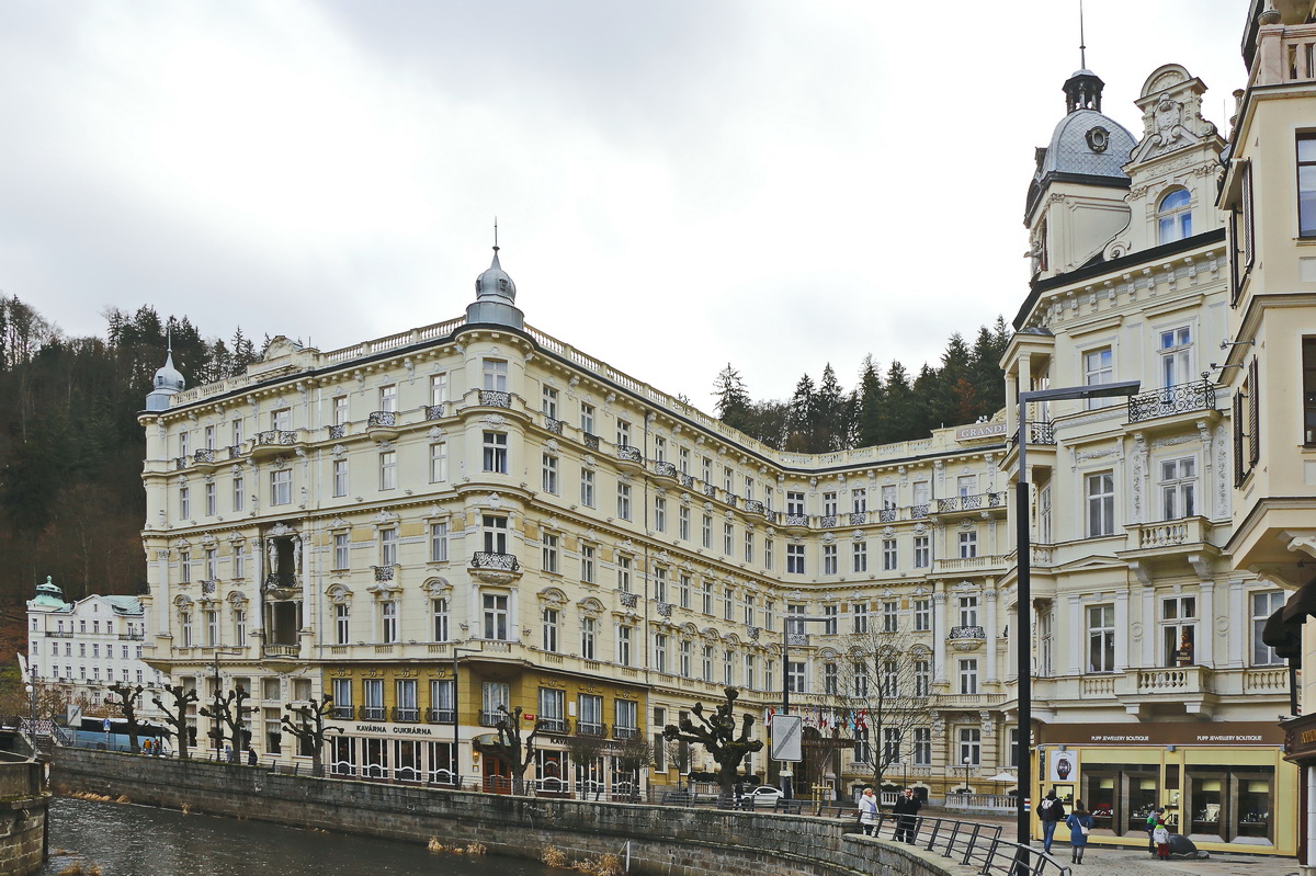 Nahufnahme des Grandhotel Pupp in Karlsbad am 22. Februar 2019.