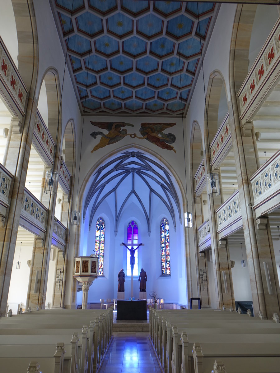 Naila, neugotischer Innenraum der Ev. St. Veit Kirche (14.04.2017)