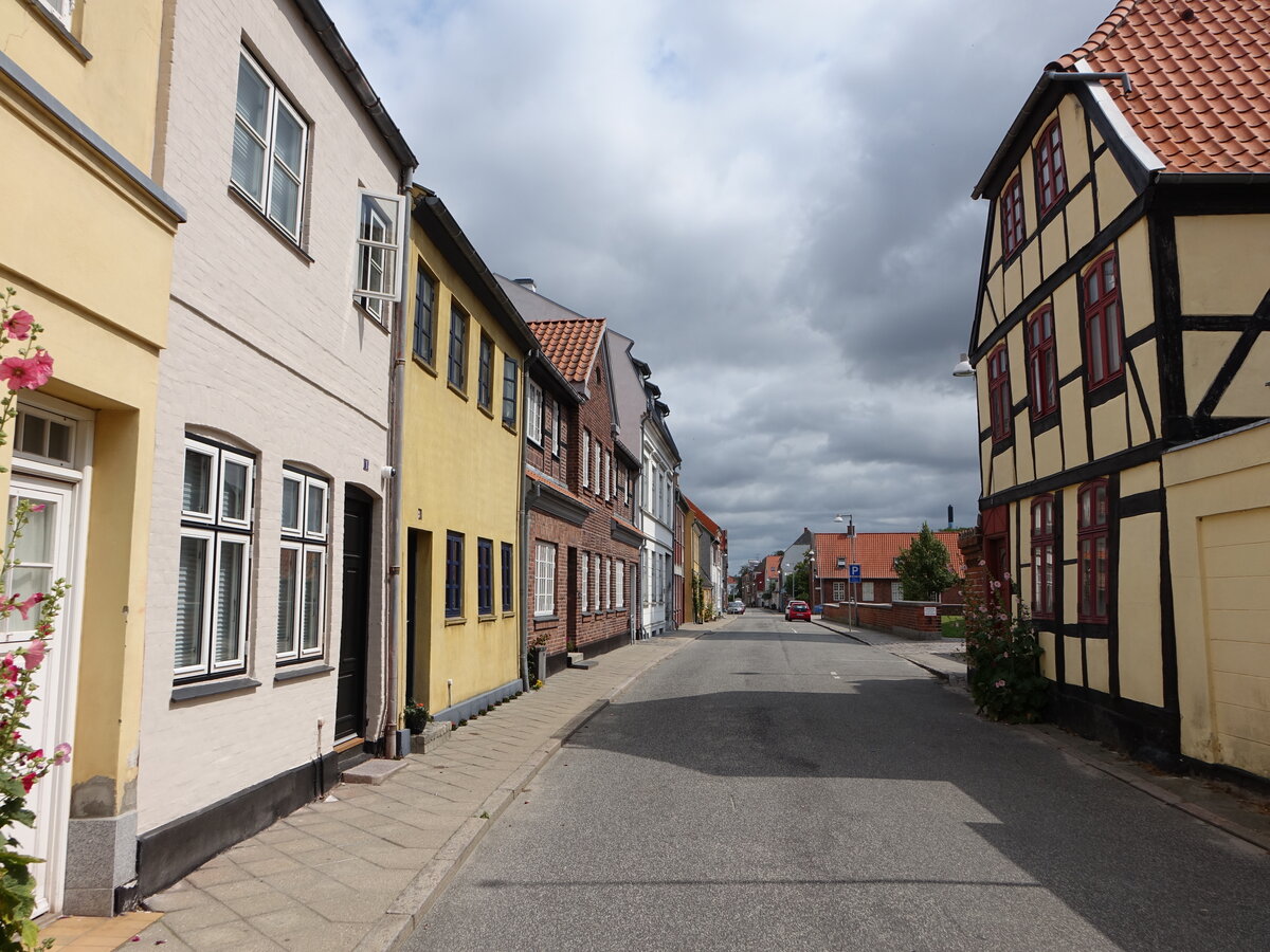 Nakskov, historische Huser in der Nordenkirke Strade (18.07.2021)