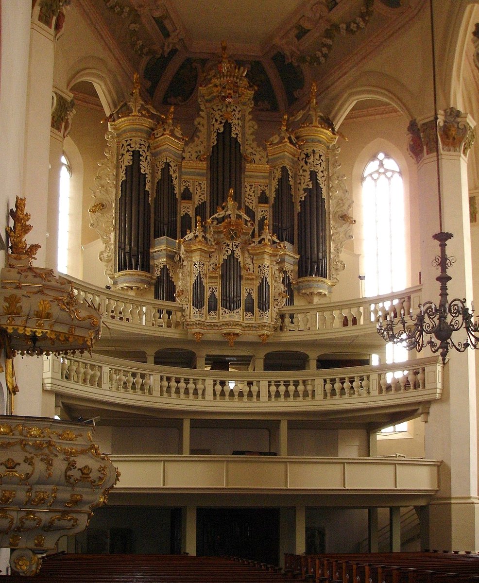 Naumburg, die berhmte, sptbarocke Hildebrandtorgel in der Stadtkirche St.Wenzel, Juli 2006